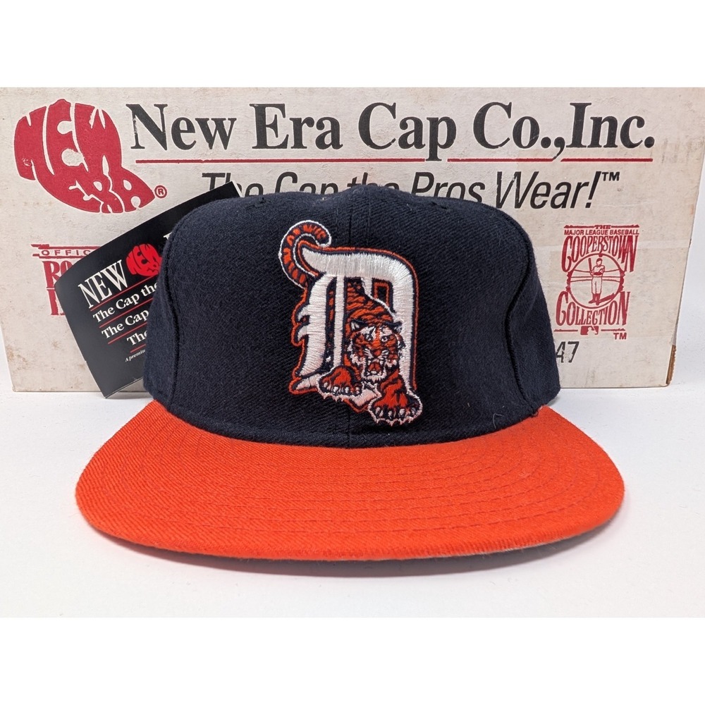 VINTAGE Detroit Tigers Hat Cap Fitted Size 7‎ MLB Baseball Wool 5950 New Era 90s